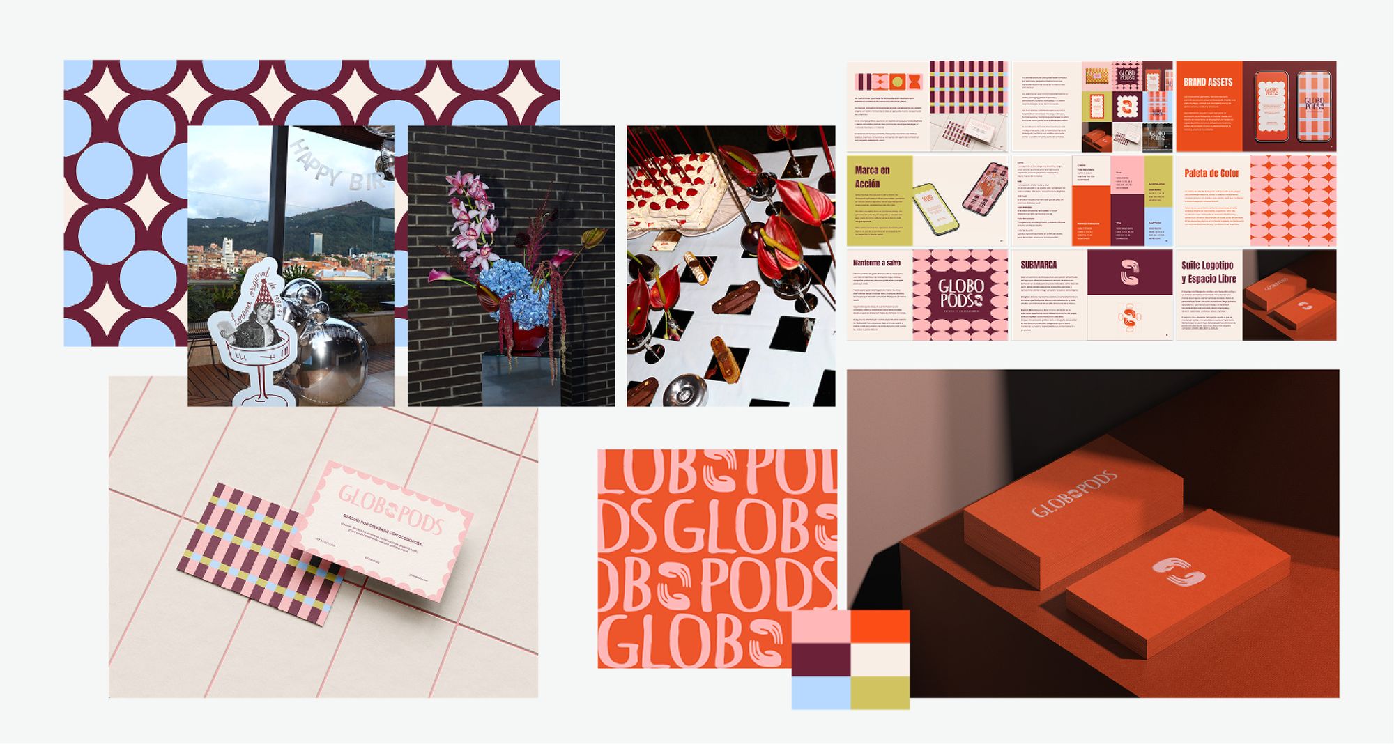 Globopods visual identity collage