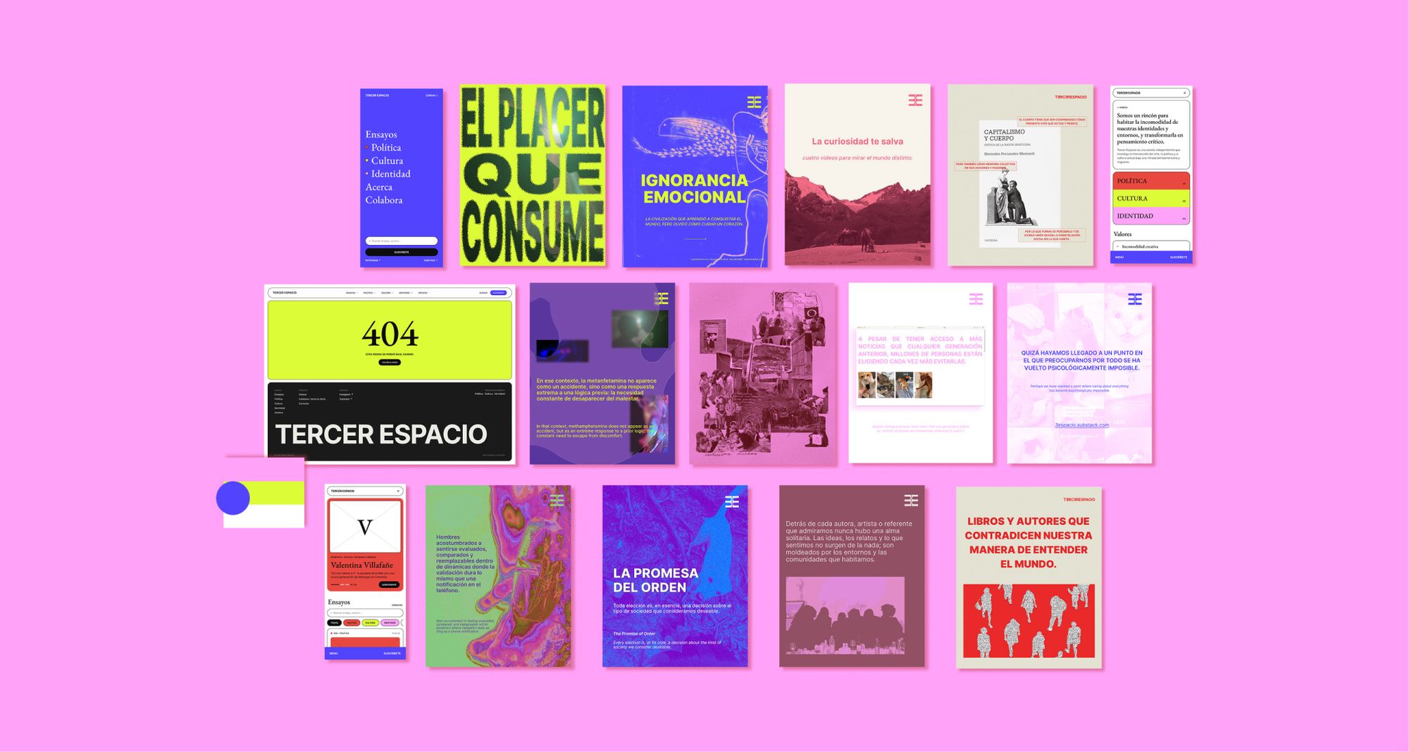 Tercer Espacio visual identity collage
